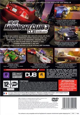 Midnight Club 3 - DUB Edition box cover back